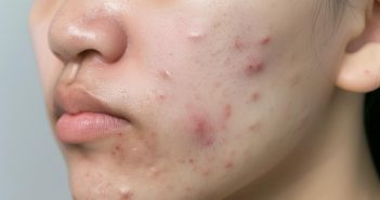 Young Singaporean woman with facial acne considering various acne treatment options